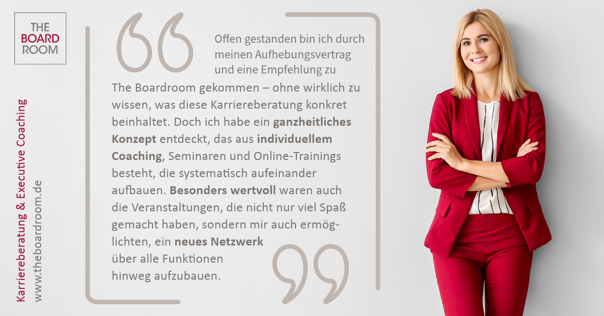 Weibliche Führungskraft berichtet über Erfahrung mit Karriereberatung